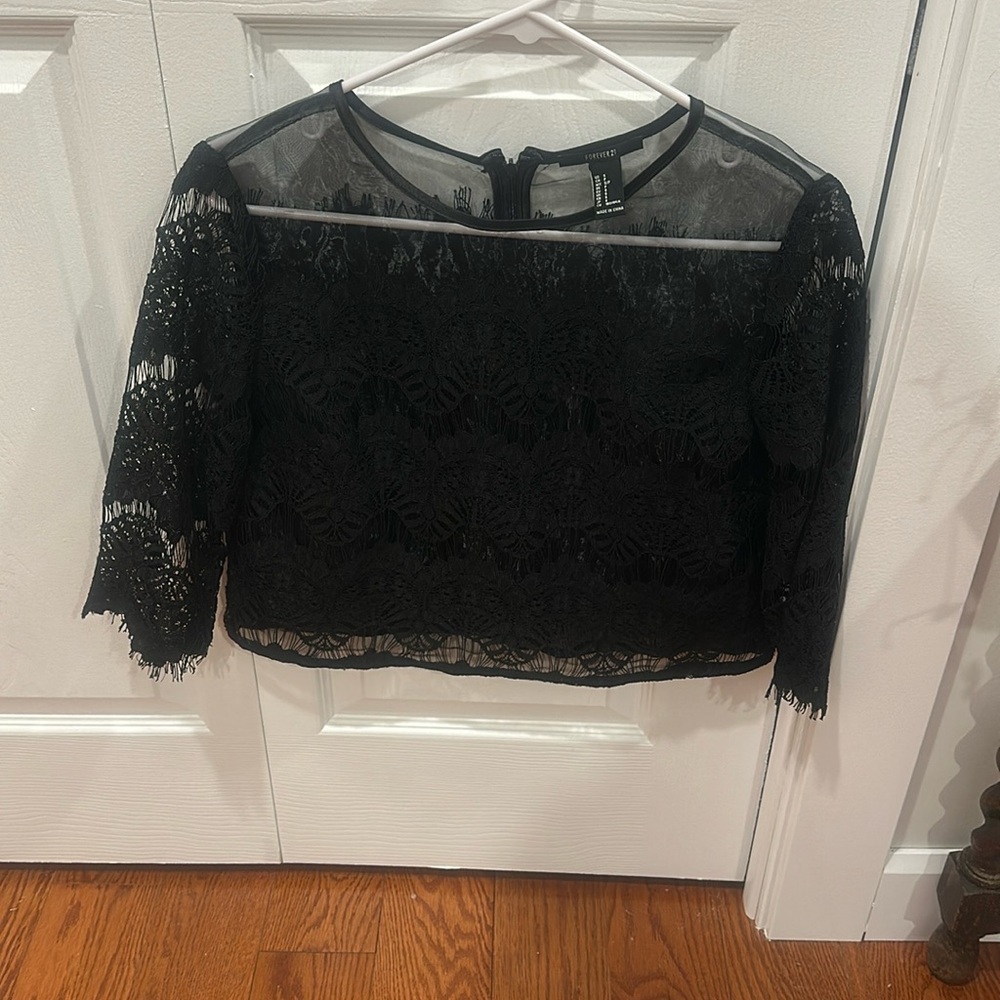 Lace sheer long sleeve